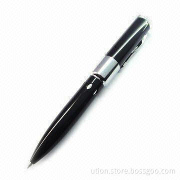 USB Flash Stick with Pen Design, 1 to 32GB Memory Capacity, Supports USB 2.0 Interface and Free Logo